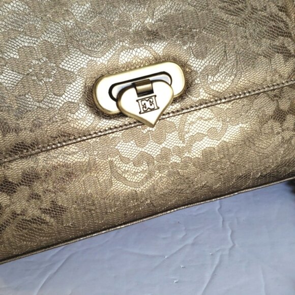 Escada Gold Python Snakeskin Lace Crossbody Bag / Luxury Handbag - Picture 8 of 16